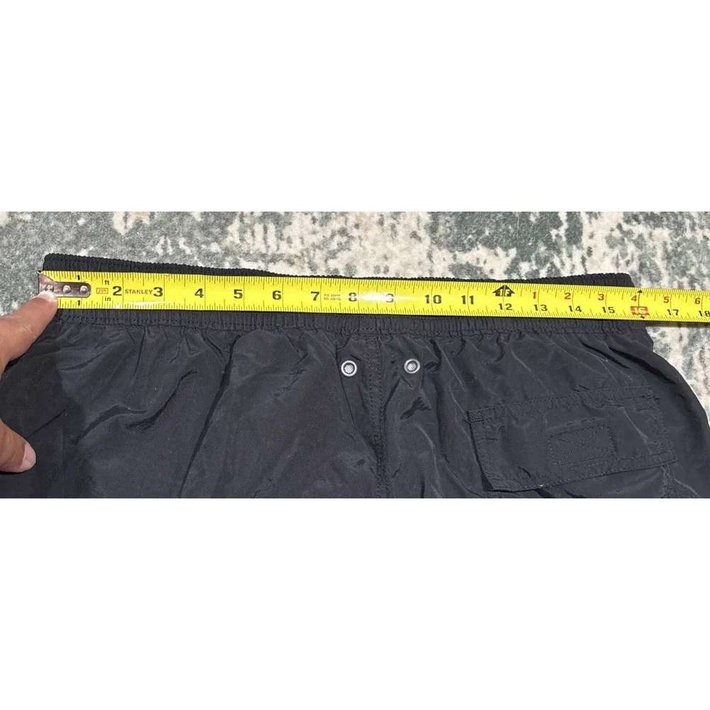 Vintage Polo Ralph Lauren Swim Trunks Men L Large Black Yellow Pony Taiwan